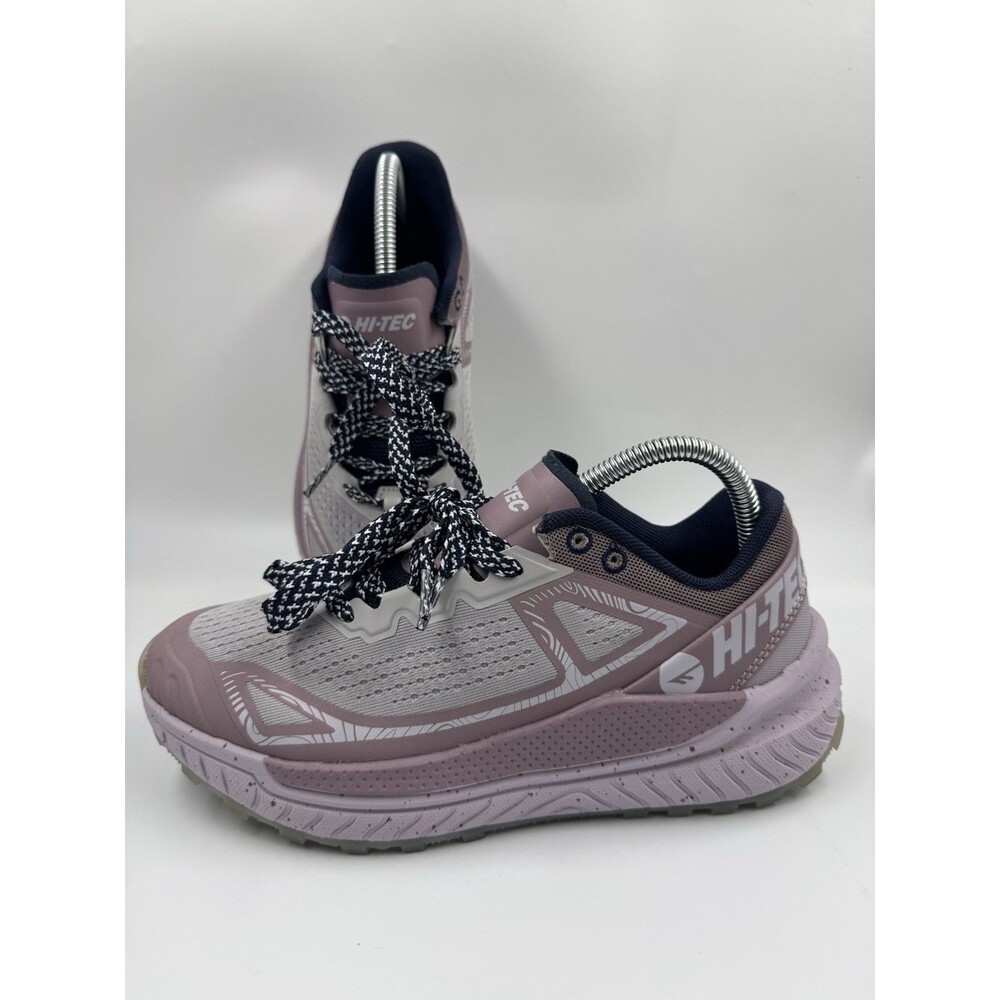 Hi-Tec Women Trail Shoe Athletic 7.5 Breathable Mesh, Lace Up, Lilac, Purple